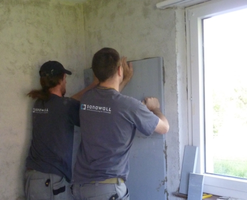 Klimaplatten verkleben nach Schimmelpilzsanierung