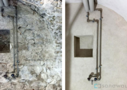 Kellersanierung in einem Gewölbekeller, Schimmelpilzsanierung